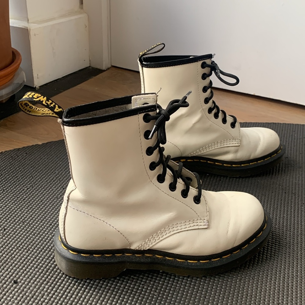 Dr. Martin's white combat boots